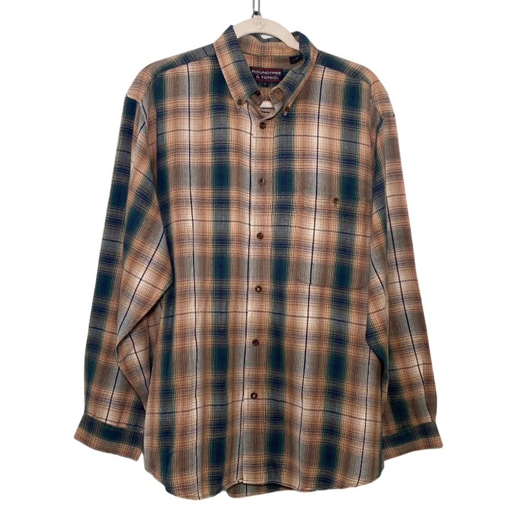 Roundtree & Yorke Long Sleeve Plaid Shirt Men’s L